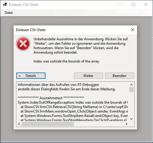 Programmabsturz beim Kunden (Bild 1)